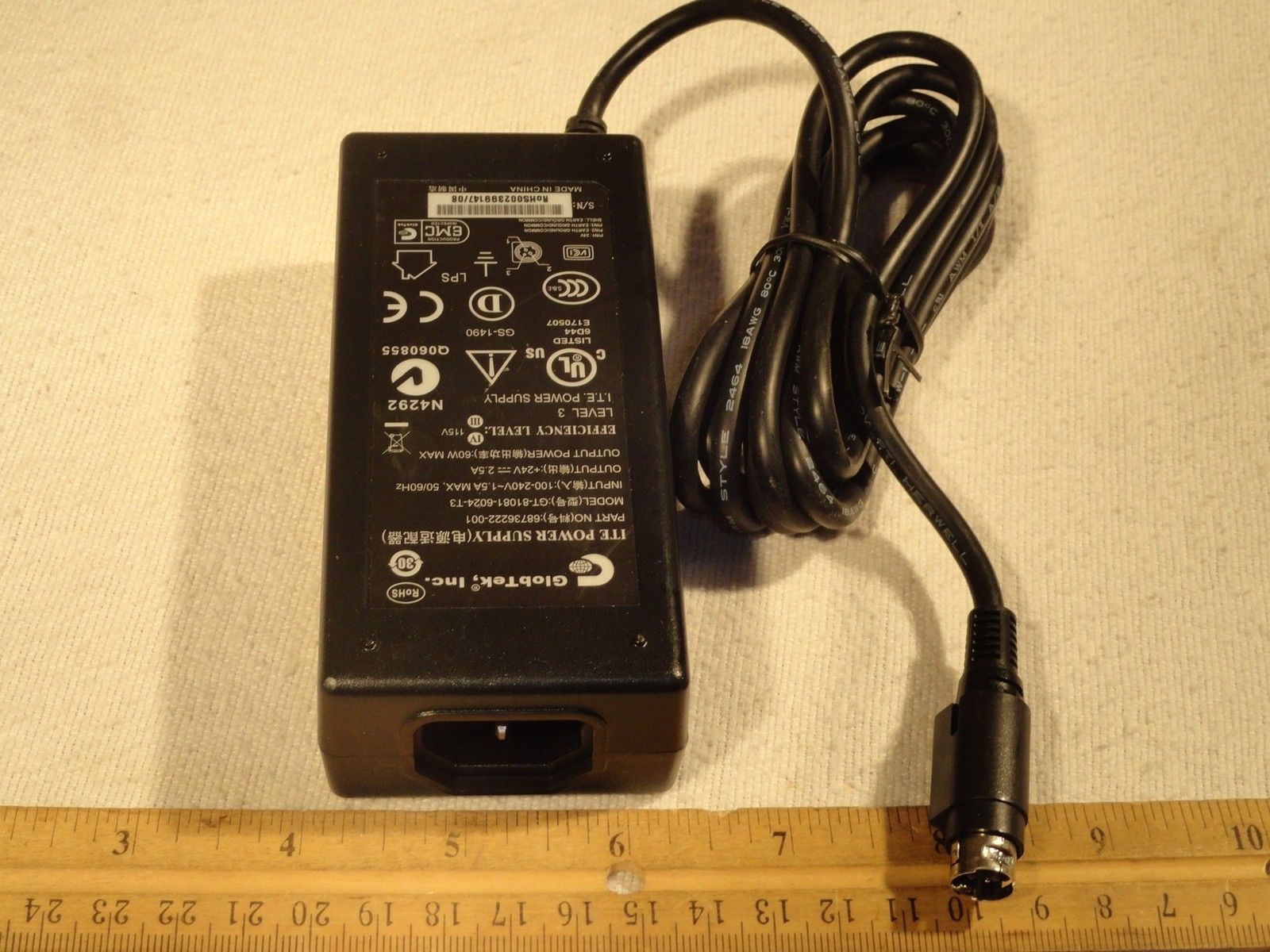 Genuine 24V 2.5A GlobTek GT-81081-6024-T3 68736222-001 ITE Power Supply adapter Genuine 24V 2.5A GlobTek GT-81081-6024-T3 68736222-001 ITE Power Supply adapter